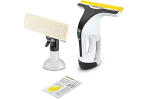 Kärcher Myjka do okien WV 6 Plus, długi czas pracy akumulatora: 100 min, wskaźnik stanu naładowania, wymienna dysza: 280 mm, butelka z rozpylaczem i padem z mikrofibry, detergent do szyb 20 ml.