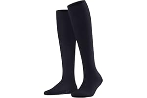 FALKE Women's Family Knee-High Socks Breathable Sustainable Cotton Long Hard-Wearing Extra-Soft On Skin Plain Flat Seam In Toe Area For Dress Casual Business Looks 1 Pair