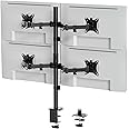 VonHaus Quad Monitor Stand for 13-32" Screens, Four Screen Monitor Desk Mount, Height Adjustable, Easy Assemble Stand with Full Tilt, Rotation & Swivel Arms, VESA: 75x75 & 100x100mm