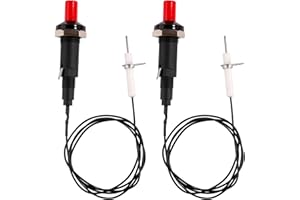 Gosknor 2pcs Piezo Spark Igniter, Spark Ignition Kit BBQ Grill Igniter Replacement Electrode Metal Threaded Ceramic Push Button Replacement for Gas Fireplace Oven