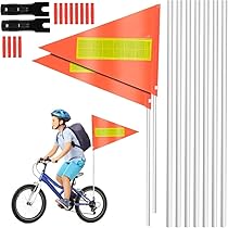 Bandiera Sicurezza Bicicletta | Riflettente Arancione | Palo Regolabile | Per Visibilità In Strada - Foto 10