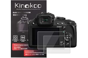 kinokoo TZ90 Ochraniacz ekranu do aparatu cyfrowego Panasonic LUMIX FZ82/FZ80/ZS70/TZ90/TZ95/FZ80D/FZ82D/FZ85/FZ85D/TZ85 - folia ze szkła hartowanego o twardości 9H 0,25 mm - (2 sztuki)