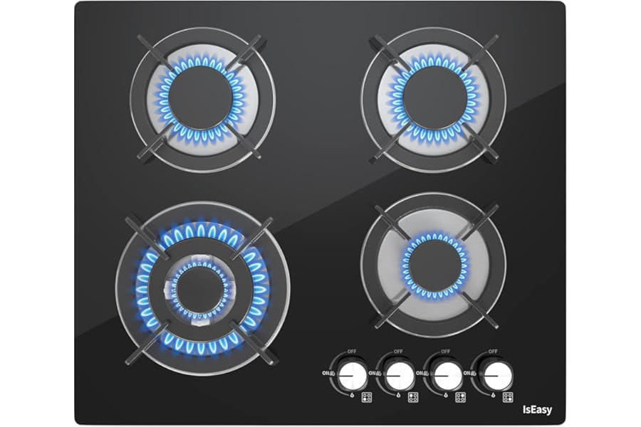 4 Burner Gas Hob Self Sufficient Built-in Hob Natural Gas/Propane Thermocouple Safety