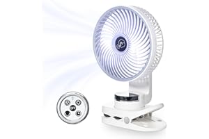 Onnilife 10000mAh Mini USB Clip Ventilator mit akku,3 in 1 Clip Fan Tischventilator mit Led Anzeige, 360°Drehung, tischventilator sehr leise für Schlafzimme Büro Ausflüge Auto Camping Zuhause