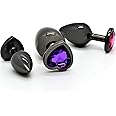 Belmalia 3X Butt Plug Set Metal | Heart Shaped Anal Plug with Diamond | Size S+M+L