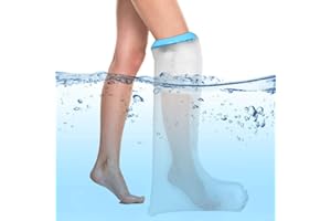 Waterproof Cast Cover,DOACT Adult Short Legs in Blue Diving Material Rings Shower Protective Sleeve Finger Wound Fits Women Men Adult P2204 66cm