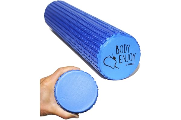 Medium fascialrulle för ryggrad ryggrad massage – ryggsträckare Ø 9,5 cm x 43 cm (havsblå), yoga pilates fascia skumrulle för nacke och ryggsmärtor utlösningspunkt behandling