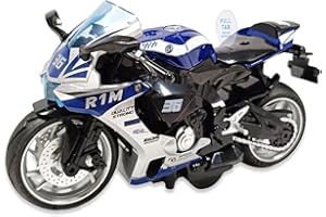 APPCRFM Alloy Motorbike Toy Colorful Lights and Pleasant Sound Motorbike Model Pull-Back Vehicle Toys For Child Intellectual Toy Gift Motorcycle Collection Gift Racing Model Decoration(Blue)