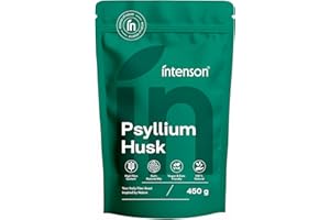 Intenson Tégument de Psyllium, 450 g, Riche en Fibres, 100 % Naturel, Végan et Compatible Keto, Sans Gluten, Sans Additifs, Sans OGM