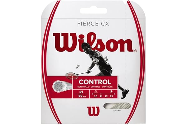 WILSON WRR943500 Cordage de Badminton, Fierce CX, Multifilament, 10 Mètres, Épaisseur 0,72 mm,Noir