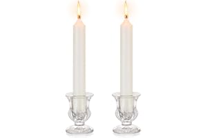 Inweder Portacandele in Vetro Candeliere Moderno: Set di 2 pezzi Porta Candele Conici Portalumini Trasparenti Piccolo Portacandele Sfuso per Matrimonio Natale Evento Decorazioni per la casa