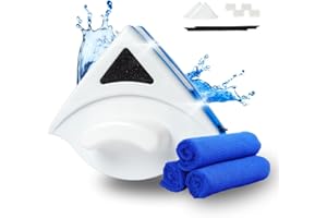 ALEHC [Pack 12 pcs] Limpiador de Cristales Magnético - x8 Piezas de Recambio + 3 Bayetas de Microfibra (30x30cm) - Apto para Cristales de 3-8mm - Deslizamiento Impecable para Limpiar Ventanas