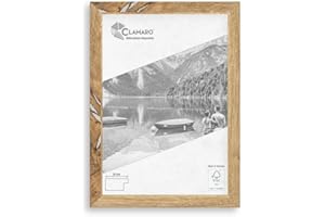 Clamaro 'Collage' Cornice 34x48 Fatto a Mano | Quercia Vecchio | Moderna Cornice Rettangolare in MDF con Vetro Acrilico, Pannello Posteriore e Gancio (in Formato Orizzontale e Verticale)