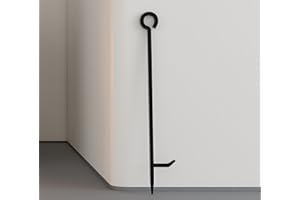 Kingson Heavy-Duty 43cm Fireplace Poker – One-Piece Forged Iron Fire Poker with Hook – Ideal for Wood Burners, Fire Pits & Open Fires – Black Finish