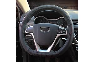 Pahajim Funda Volante Coche Tipo D Cubre Volante Coche de Cuero PU Cubierta de Volante Forma D Transpirable Antideslizante 37-38cm para Hombres y Mujeres