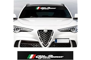 JHGFVBG Adesivi per Protezione Solare, Per Alfa Romeo Giulia Stelvio 159 147 156 166 Mito GT Mito Giulietta Striscia Parasole per Parabrezza Auto,Adesivi Decorativi,accessorio per striscioni