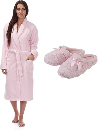 Womens dressing gown and slippers set Outlet