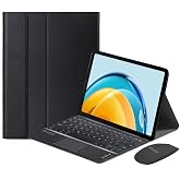 Microcase Huawei Matepad Air 11.5 inch Tablet Bluetooth Touchpad Klavye + Bluetooth Mouse + Standlı Kılıf - BKK7 Siyah