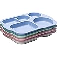 Orrdiffi Dinner Plate Set 11inch Unbreakable Divided Plates 5 Compartment Healthy Plate Portion Plates for Adults Kids, BBA Free,Reusable,Lightweight,Microwave and Dishwasher Safe