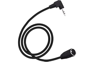 YARCHONN 5 broches MIDI DIN câble à 90 degrés 1/8 pouces 3.5mm TRS mâle Stéréo Angle Droit Jack Plug Câble Audio pour Haut-parleur Amplificateur HiFi Soundsystems-1.5M /4.9FT (TRS to Midi Femme)