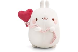 NICI peluche MOLANG avec ballon en forme de cœur 12 cm blanc - Peluche douce, mignonne peluche à câliner, pour jouer, pour enfants et adultes, une excellente idée de cadeau - 61672
