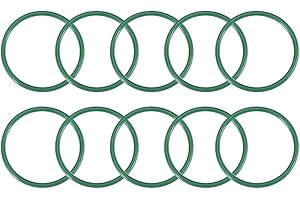 sourcing map Flúor Caucho Tóricas Juntas, 32mm OD 28mm ID 2mm Ancho FKM Sello Junta para Maquinaria Plomería, Verde, Paquete de 10