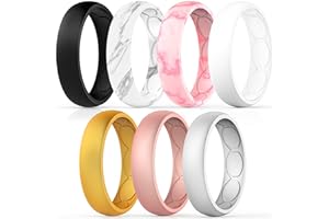 FORTHEE Breathable Designed Silicone Wedding Ring for Women, 5.7mm Silicone Rubber Band, Wedding Ring Replacement, Comfortable Fit, Skin Safe