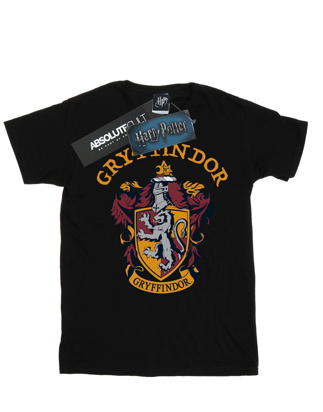 Absolute-Cult-Harry-Potter-Damen-Gryffindor-Crest-Boyfriend-Fit-T-Shirt-Schwarz-Medium