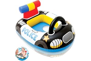 MEZHEN Anillo de Natación Niños Flotador Inflable de Piscina Coche de Policía Balsa Inflable Piscina Flotadores para Bebes para Fiesta de Verano Diversión Acuática
