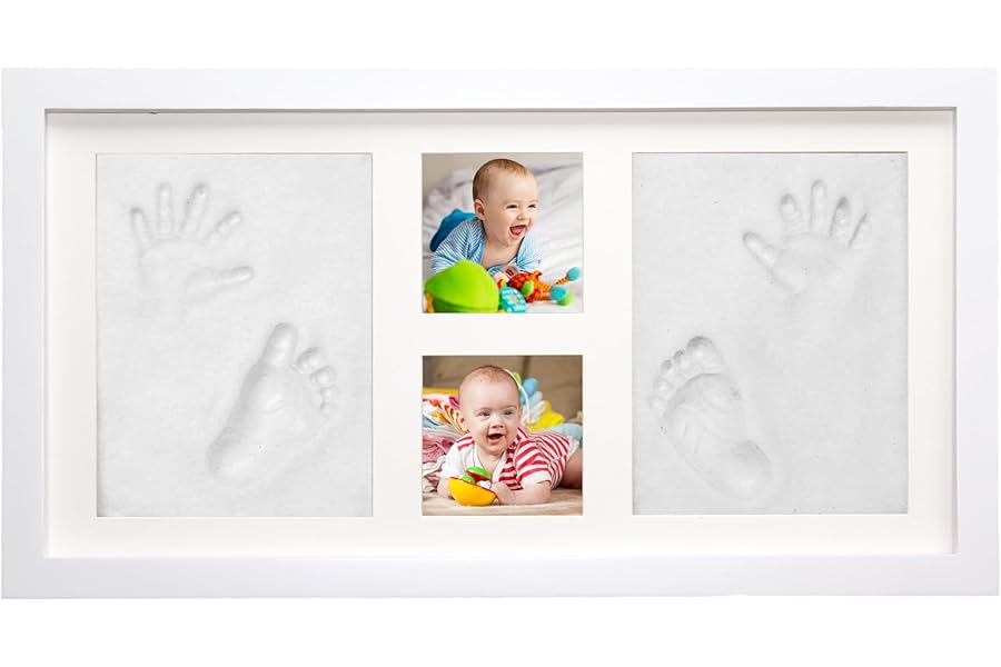 Bubbleliss Baby Hand and Footprint Kit Makes A Great Gift Present for Birthdays, Christenings and Baby Showers, Newborn Baby Keepsake Frames (Large)