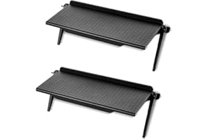 MEETOZ 2Pcs TV Screen Adjustable Storage Top Shelf Computer Monitor Screen Top Shelf for Cellphone Stand, Cable Boxes, Camera, Media Boxes, Remote Controls, Router and Home Decor - Black 30cm