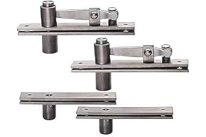 TamBee Door Pivot Hinge Heavy Duty Hidden Bookcase Hinges Secret Door Hinges 360 Degree Shaft Stainless Steel Invisidoor Hinge Hardware (I Shape 2PCS)
