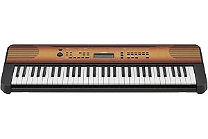 Yamaha PSR-E360 - Teclado digital portátil con 61 teclas sensibles a la pulsación para una mayor expresividad, color arce