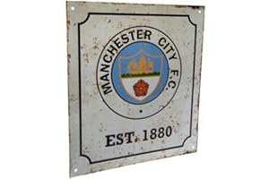 MANCHESTER CITY FC Manchester City F.C. Plaque rétro du Logo officiel