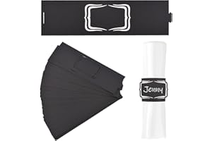 URROMA Portatovaglioli, 50 pezzi, colore nero, con nome, per matrimoni, cene, feste, celebrazioni, centrotavola, decorazione