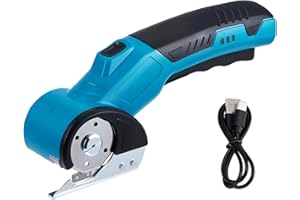 LUQIXCEY Electric Scissors, 4V Wireless Rotary Cutter, Elektrischer Kartonschneider, Universal Cutter, Elektrische Stoffschere für Stoffe, Teppich, Leder, Filz, Inklusive Aufbewahrungsbox