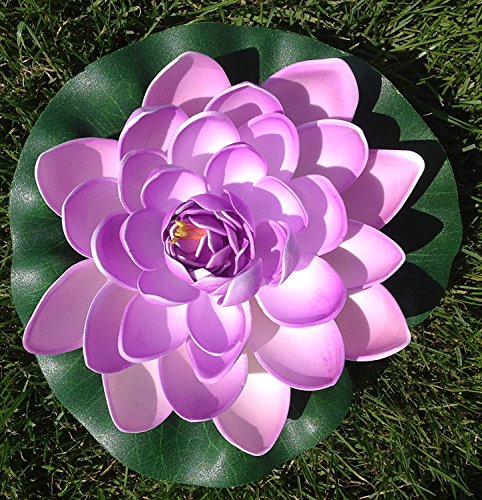 Wasserlilie Schwimmend Lotusblüte Lotusblume Seerose 17 cm groß künstliche Blumen sehr original wie echt Deko Teichrose