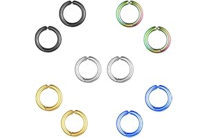 Bo Win 5 Paare Set Edelstahl Gold Clips Ohrringe für Herren Damen, Männer Ohrringe Herren Schwarz, Damen Ohrclips Herren Ohne Ohrlöcher, Ohrringe Creolen Silber Herren Damen Ohrklemme Ohrklipser 15MM