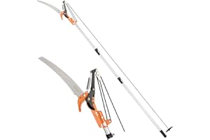 VonHaus Telescopic Tree Pruner & Lopper 2 in 1 – Long Reach 3.3m Cutter, Retractable & Extendable Pole Saw for Branches – Lightweight Aluminium Pole, Steel Blade