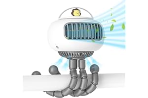 SWTOIPIG Ventilatore per passeggino, ventilatore portatile senza pale, mini ventilatore portatile, opzioni a 4 velocità USB ricaricabile a batteria, adatto per passeggino, scrivania, palmare, sospeso