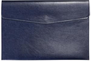 RISEPLUS Porte Documents A5 en Cuir PU Étanche avec Bouton Métallique ， Pochette Élégante et Résistante, Capacité 100 Feuilles, Porte-Vue Compact pour Bureau, Documents Administratifs et Livret de Voiture