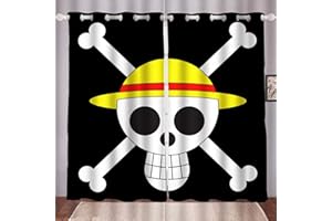 Doiicoon Rideaux opaques Anime One Piece, Anime One Piece Pirate - Lot de rideaux occultants pour chambre d'enfant - 2 100 x 140 cm (2 x 50 x 140 cm)