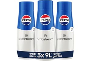 ‎SODASTREAM SodaStream Sirup 3x Pepsi Cola - 1x Flasche ergibt 9 Liter Fertiggetränk, Sekundenschnell zubereitet und immer frisch, 440 ml
