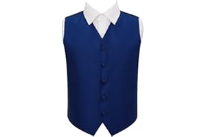DQT Boys Solid Check Plain Wedding Tuxedo Waistcoat