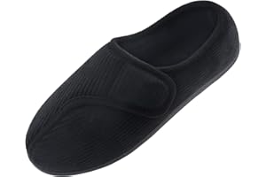 Git-up Pantofole da casa per Uomo Confortevole e Antiscivolo Calde Ciabatte con Soletta Memory Foam Pantofole Regolabili diabetiche per Edema Piedi