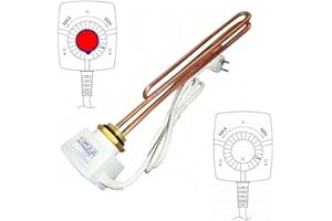 HOOGANA Electric Heating Rod 2 kW, 3 KW - 230 V Thread 5/4 Inch, 6/4 Inch for Boiler/Buffer Tank (W-3 kW Thread 6/4 Inch)
