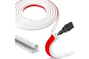 4 Meter Canalina Passacavi Adesiva, Staranry Canale Flessibile per Cavi PVC Morbido Canalina Passacavi Muro, per Cavi Elettrici per Computer a Casa o in Ufficio per Proteggere i Cavi, Bianco