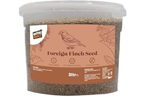 Extra Select Foreign Finch Seed Mix: Three-Seed Mix for Tropical Finches, Compoud Small Bird Food - 3 Litre Bucket