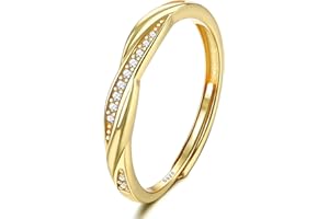 JeweBella Ring Silber 925 Damen Frauen Verstellbare Zirkonia Fingerring Eheringe Trauringe Engagement Verlobungsring Damen Promise Ring Schmuck Geschenke Silber/Gold/Roségold