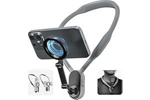 AUYKOO Soporte magnético para el Cuello para teléfonos, Soporte para teléfono POV/Vlog, Soporte para Selfie, Manos Libres, Soporte para el Cuello, Soporte para trípode de Pecho, grabación de vídeo,